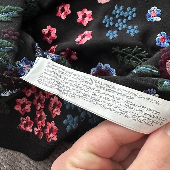 ZARA Black Embroidered Floral Mini Dress NWT Ref 4786/245 Blogger Fav Large L - Picture 13 of 14